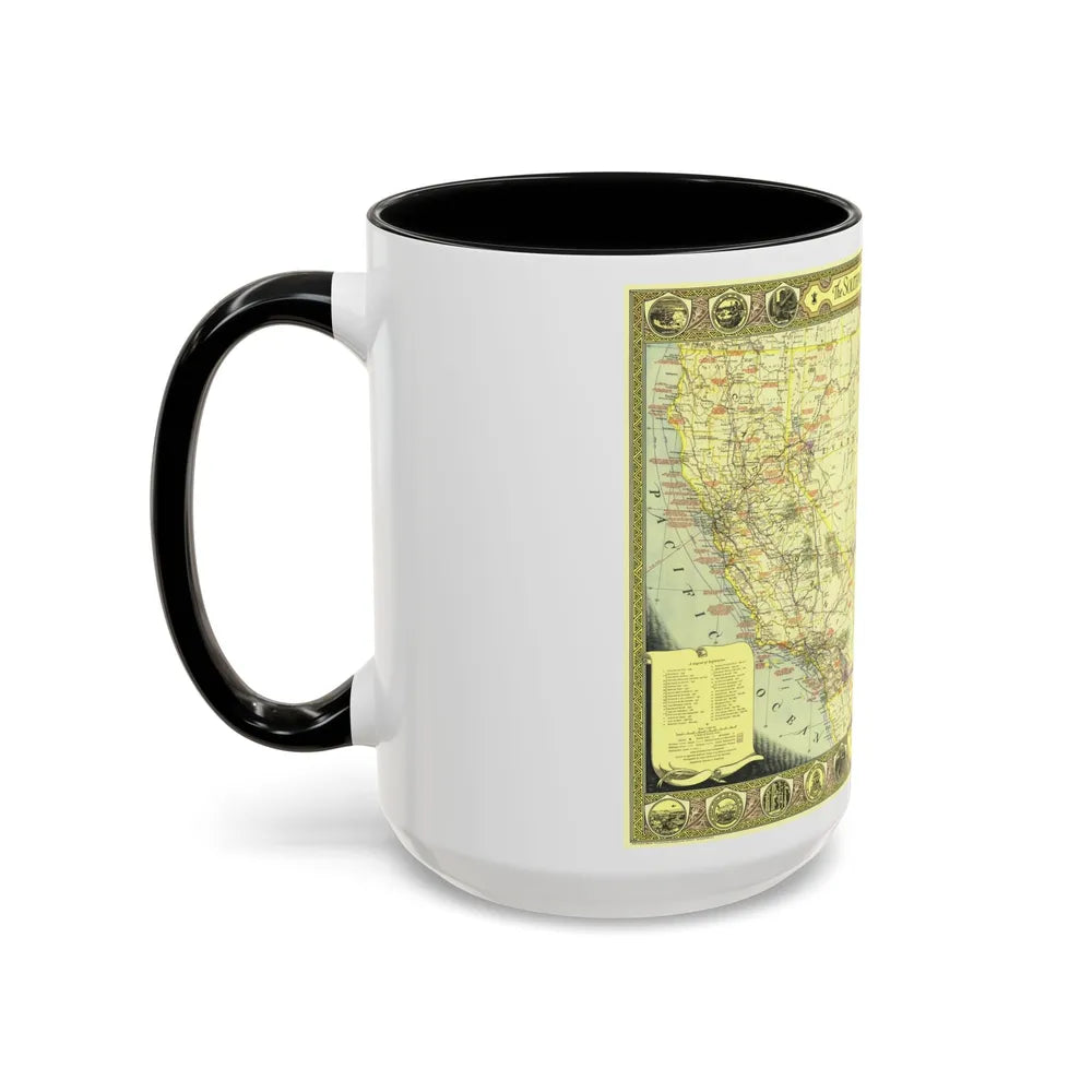 USA - Southwestern (1940) (Map) Accent Coffee Mug-Go Mug Yourself