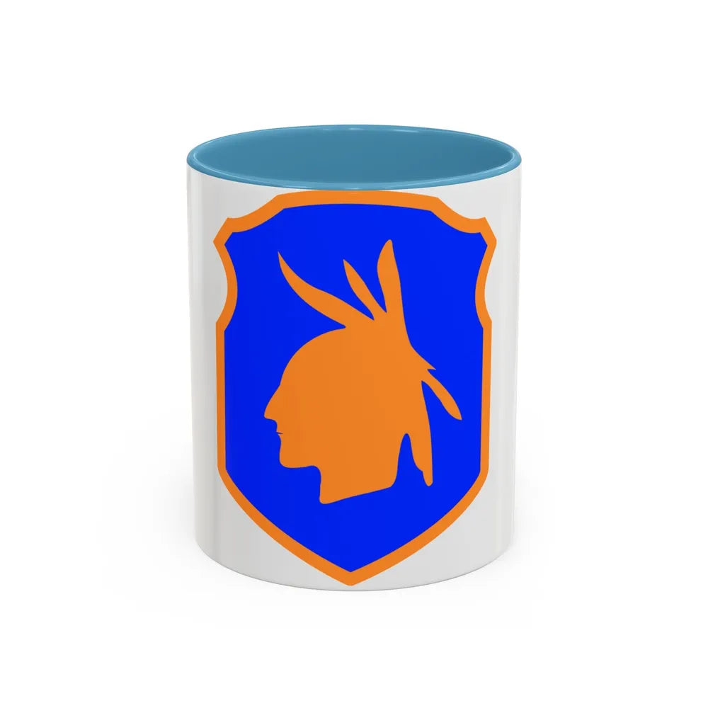 98th Infantry Division (U.S. Army) Accent Coffee Mug-11oz-Light Blue-Go Mug Yourself