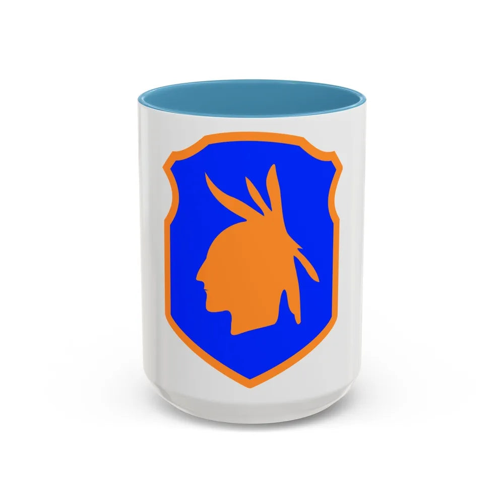 98th Infantry Division (U.S. Army) Accent Coffee Mug-15oz-Light Blue-Go Mug Yourself