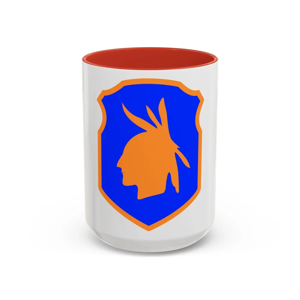 98th Infantry Division (U.S. Army) Accent Coffee Mug-15oz-Red-Go Mug Yourself