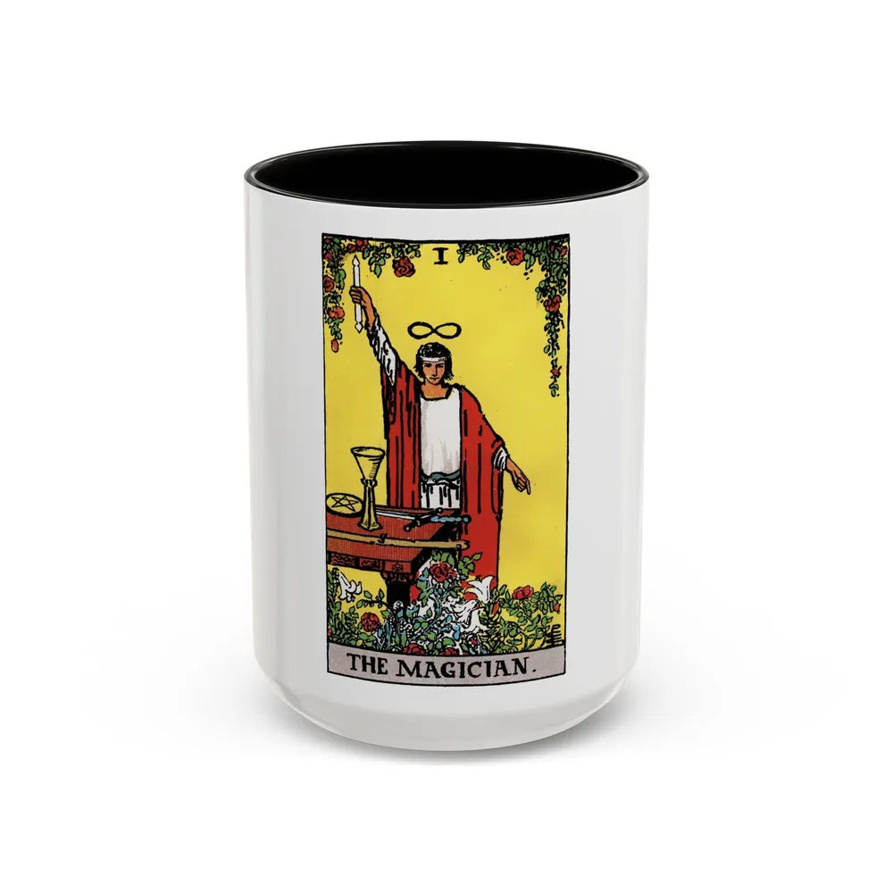 The Magician (Tarot Card) Accent Coffee Mug-15oz-Black-Go Mug Yourself