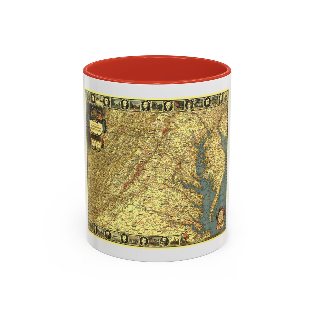 USA - Washington, Historic and Scenic (1939) (Map) Accent Coffee Mug