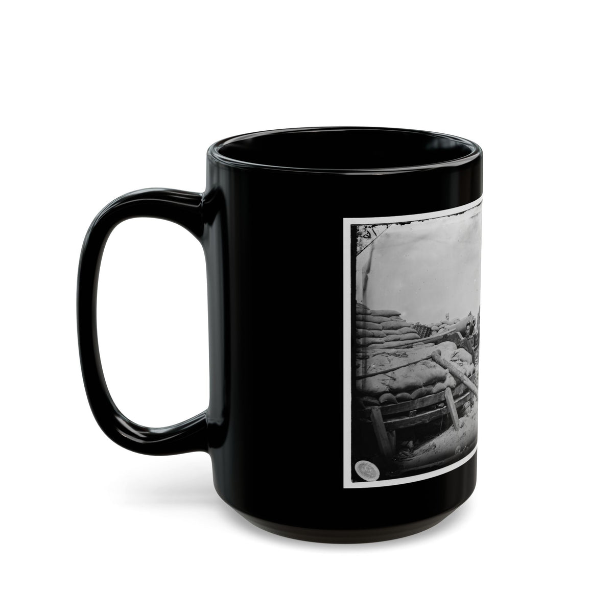 Morris Island, South Carolina. Naval Battery. Two 80-Pounder Whitworths. Breaching Battery Against Fort Sumpter (U.S. Civil War) Black Coffee Mug