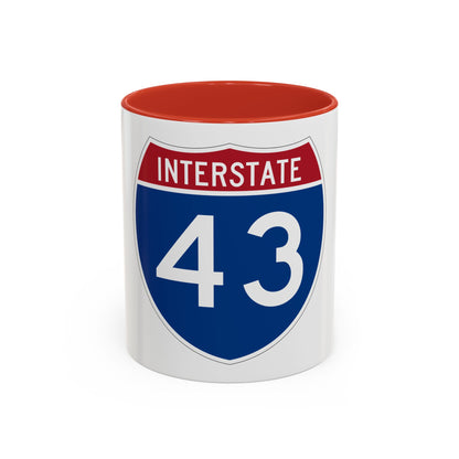 Interstate 43 (U.S. Highways) Accent Coffee Mug