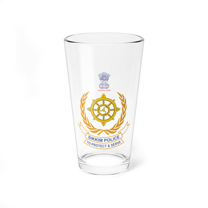 Sikkim police logo (India) (Coat of Arms) Pint Glass 16oz