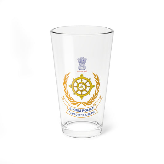 Sikkim police logo (India) (Coat of Arms) Pint Glass 16oz