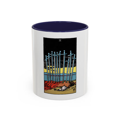 The 10 of Swords (Tarot Card) Accent Coffee Mug