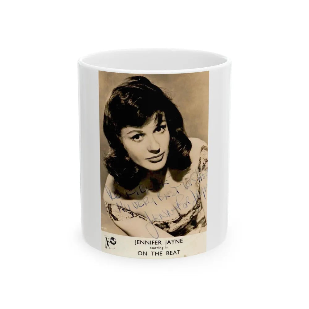 Jennifer Jayne #09 (Vintage Female Icon) White Coffee Mug-11oz-Go Mug Yourself