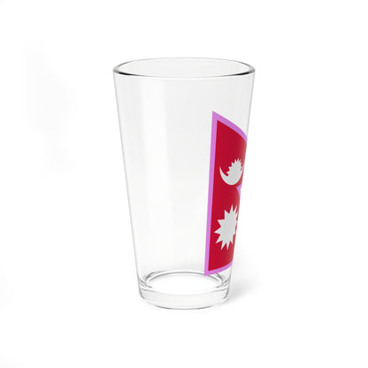 Gay Pride flag of Nepal (Nepal) Pint Glass 16oz