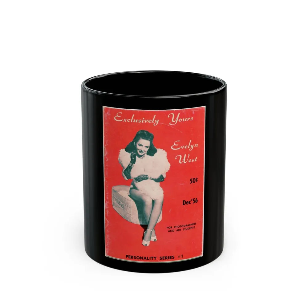 Evelyn West #18 (Vintage Female Icon) Black Coffee Mug-11oz-Go Mug Yourself