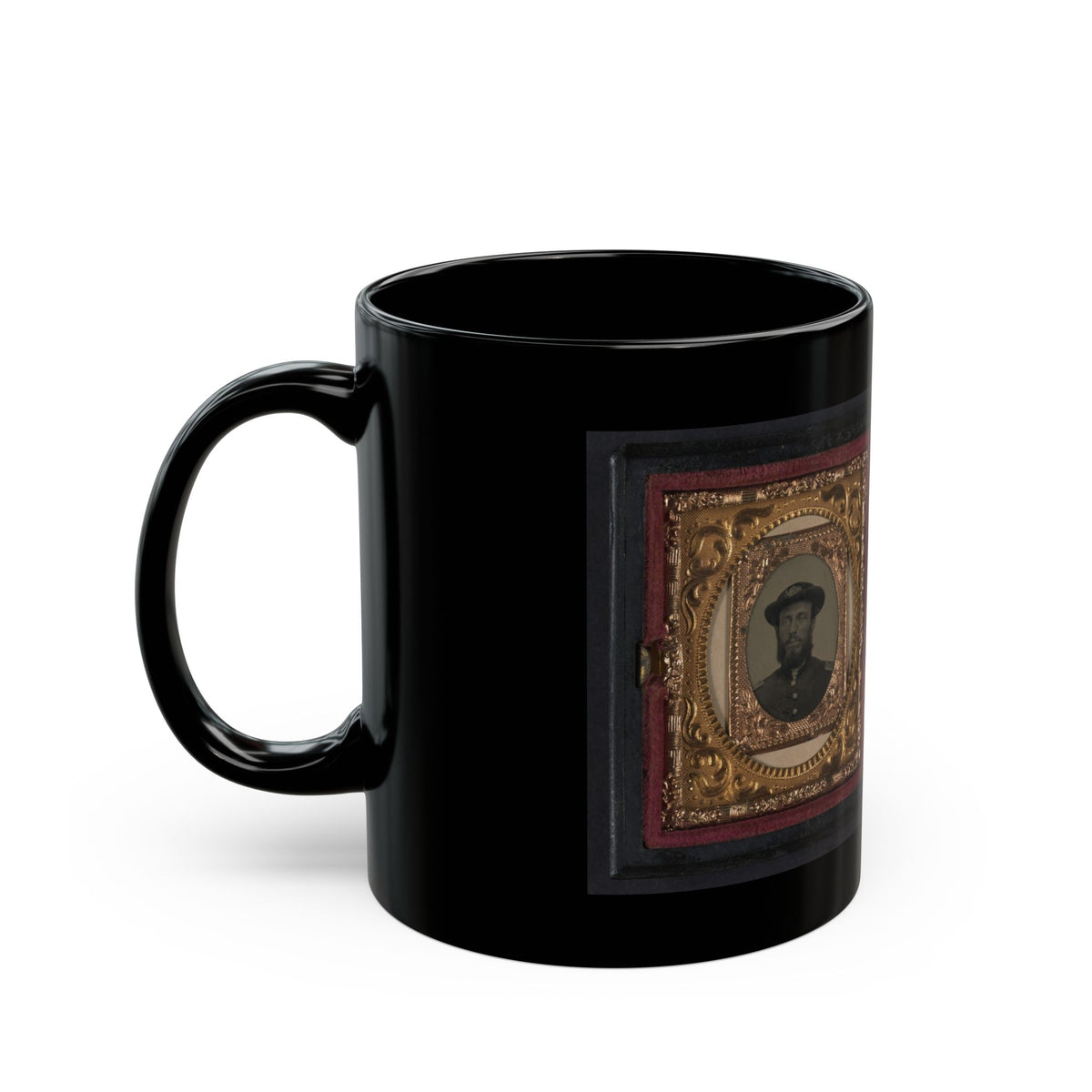 Two Unidentified Soldiers In Union Uniforms 001 (U.S. Civil War) Black Coffee Mug