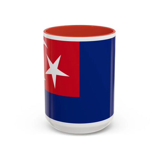 Flag of Johor Malaysia - Accent Coffee Mug-15oz-Red-Go Mug Yourself