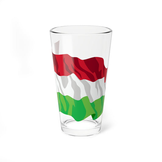 Hungary flag waving icon (Hungary) Pint Glass 16oz