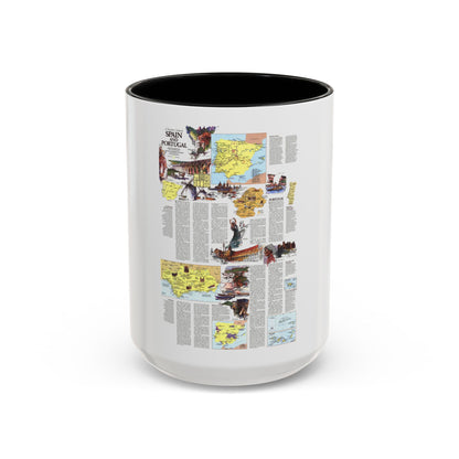 Spain and Portugal - A Traveller's Map 2 (1984) (Map) Accent Coffee Mug