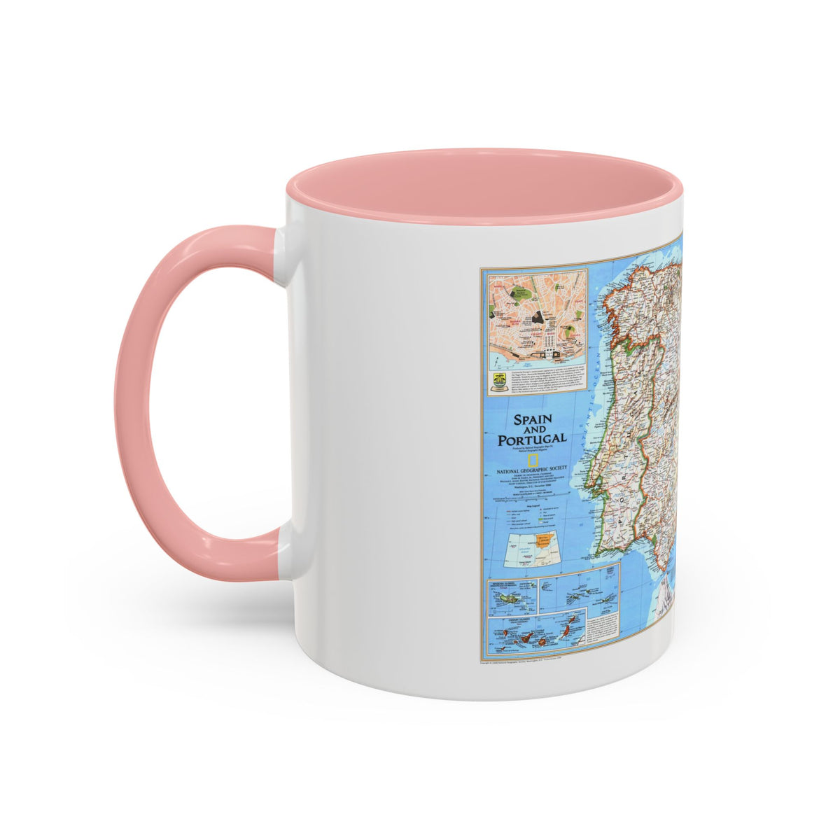 Spain and Portugal (1998) (Map) Accent Coffee Mug