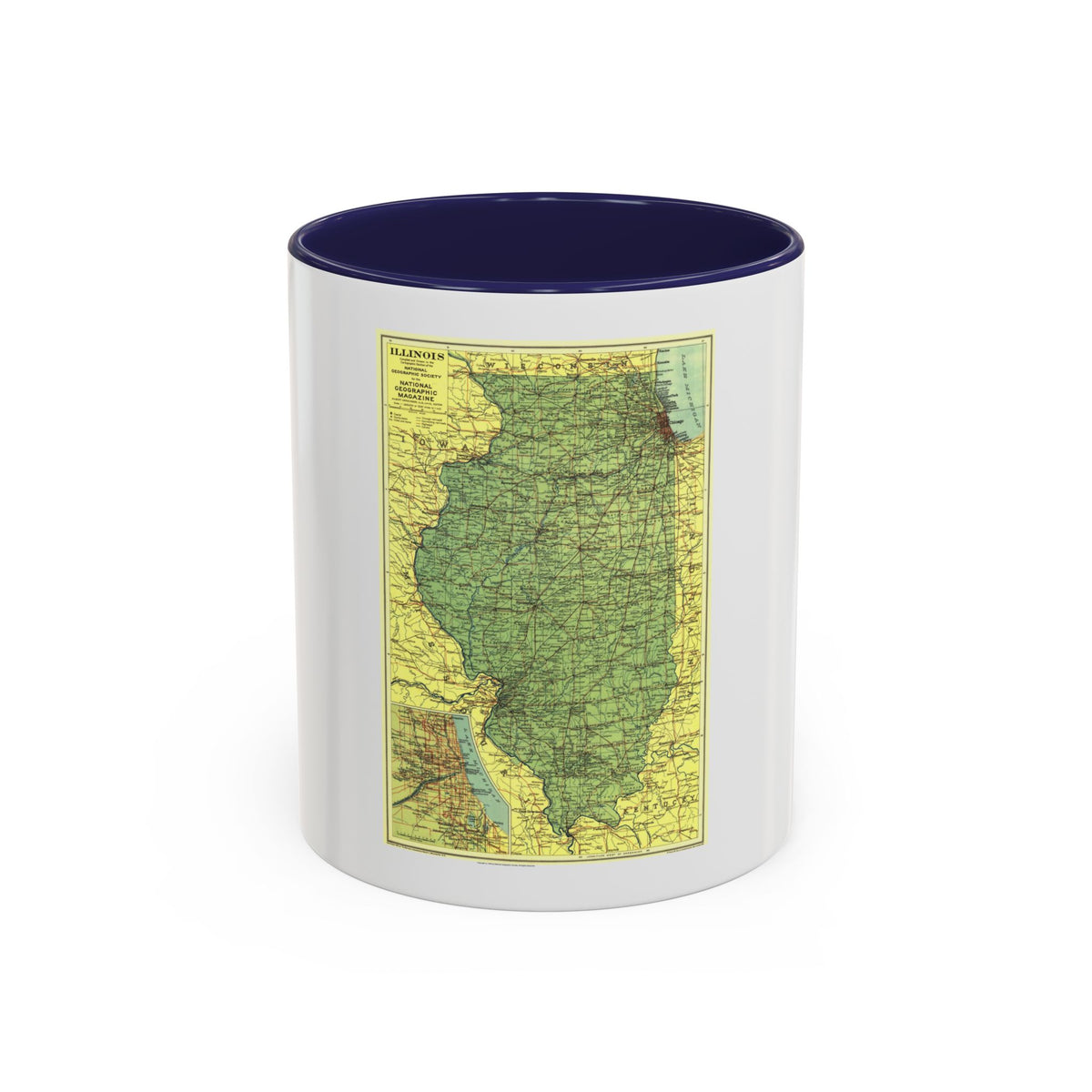 USA - Illinois (1931) (Map) Accent Coffee Mug