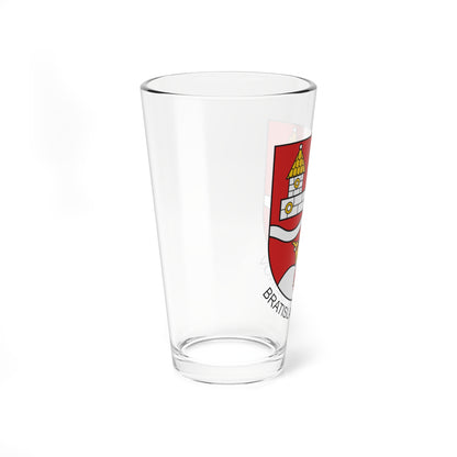 Coat of Arms Ruzinov CMYK (Slovakia) (Coat of Arms) Pint Glass 16oz