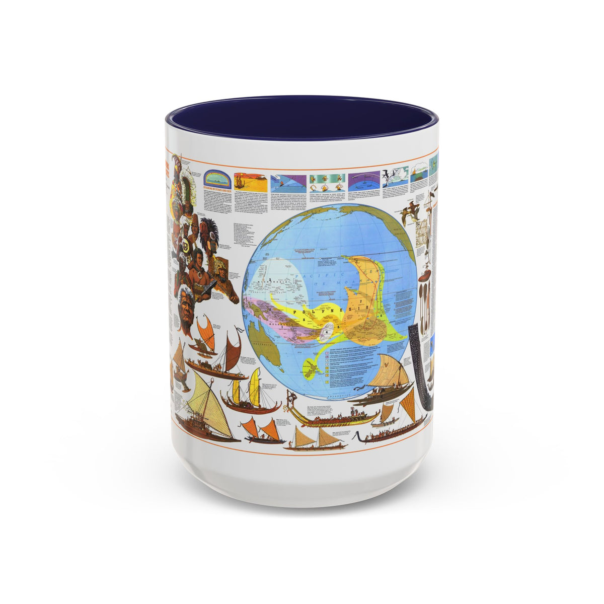 Pacific - Discoverers of the (1974) (Map) Accent Coffee Mug