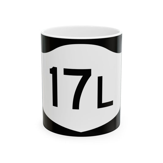 NY-17L (New York) (Road Sign) White Coffee Mug