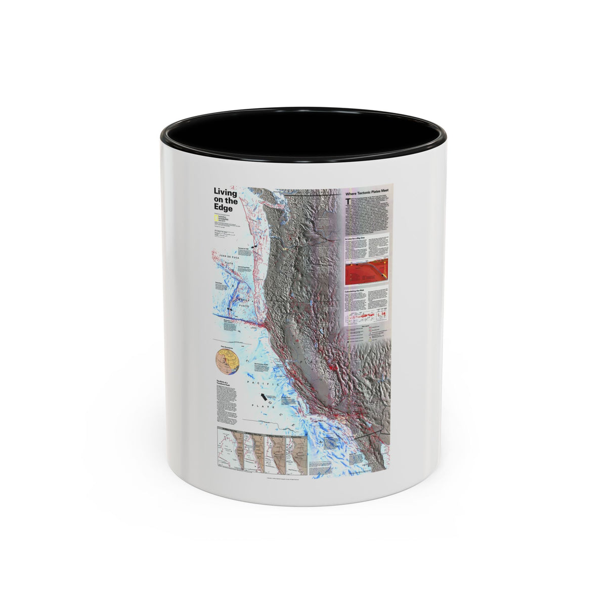 North Amerca - Living on the Edge (1995) (Map) Accent Coffee Mug