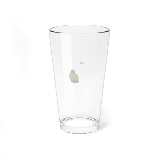 Flag map of Mauritius (Mauritius) Pint Glass 16oz