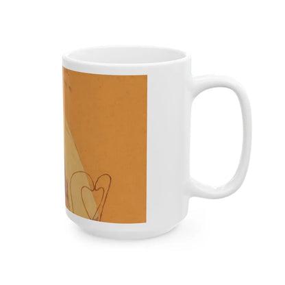 Couple at Cafe table, magazine illustration - White Coffee Mug-Go Mug Yourself