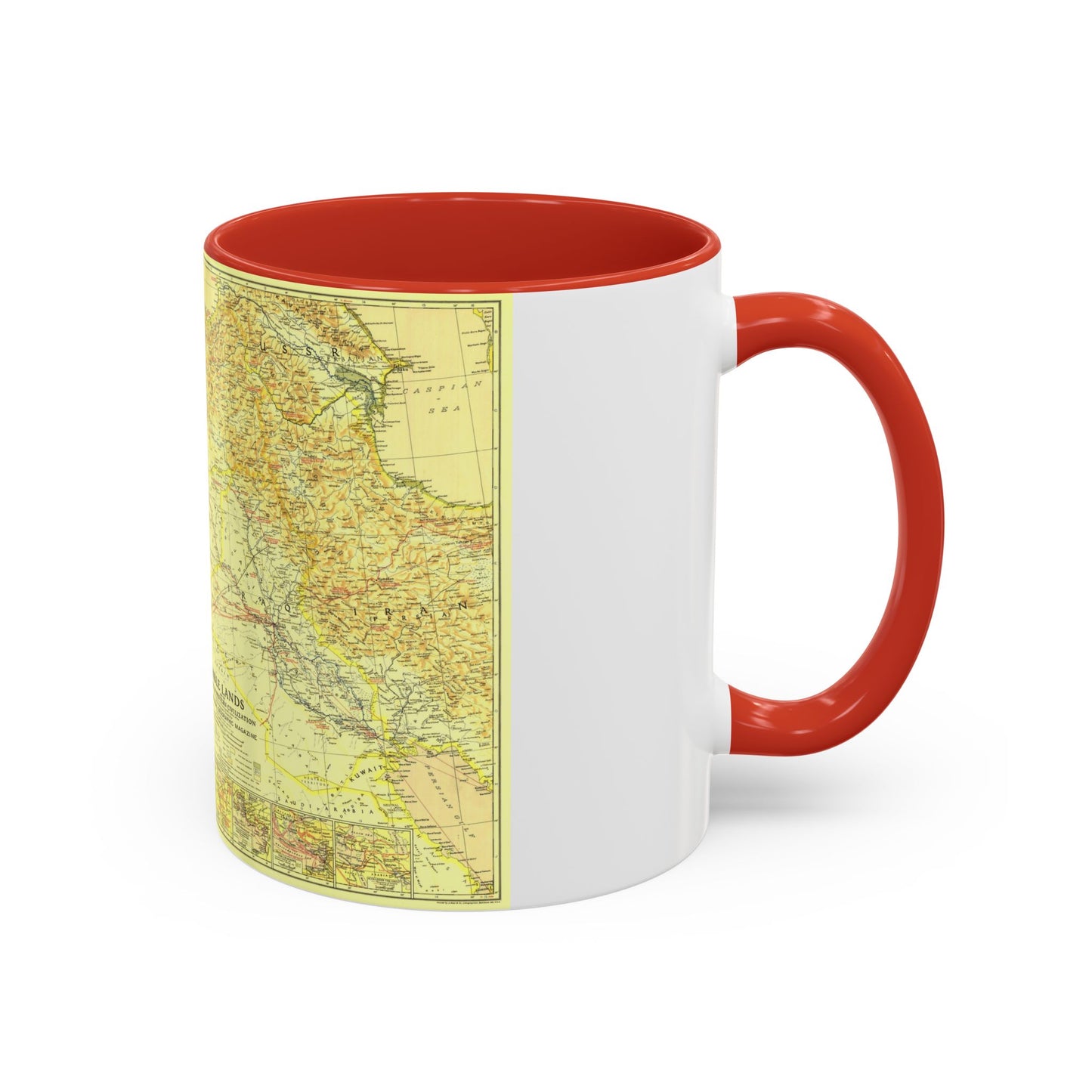 Middle East - Bible Lands and the Cradle of Western Civilization (1938) (Map) Accent Coffee Mug