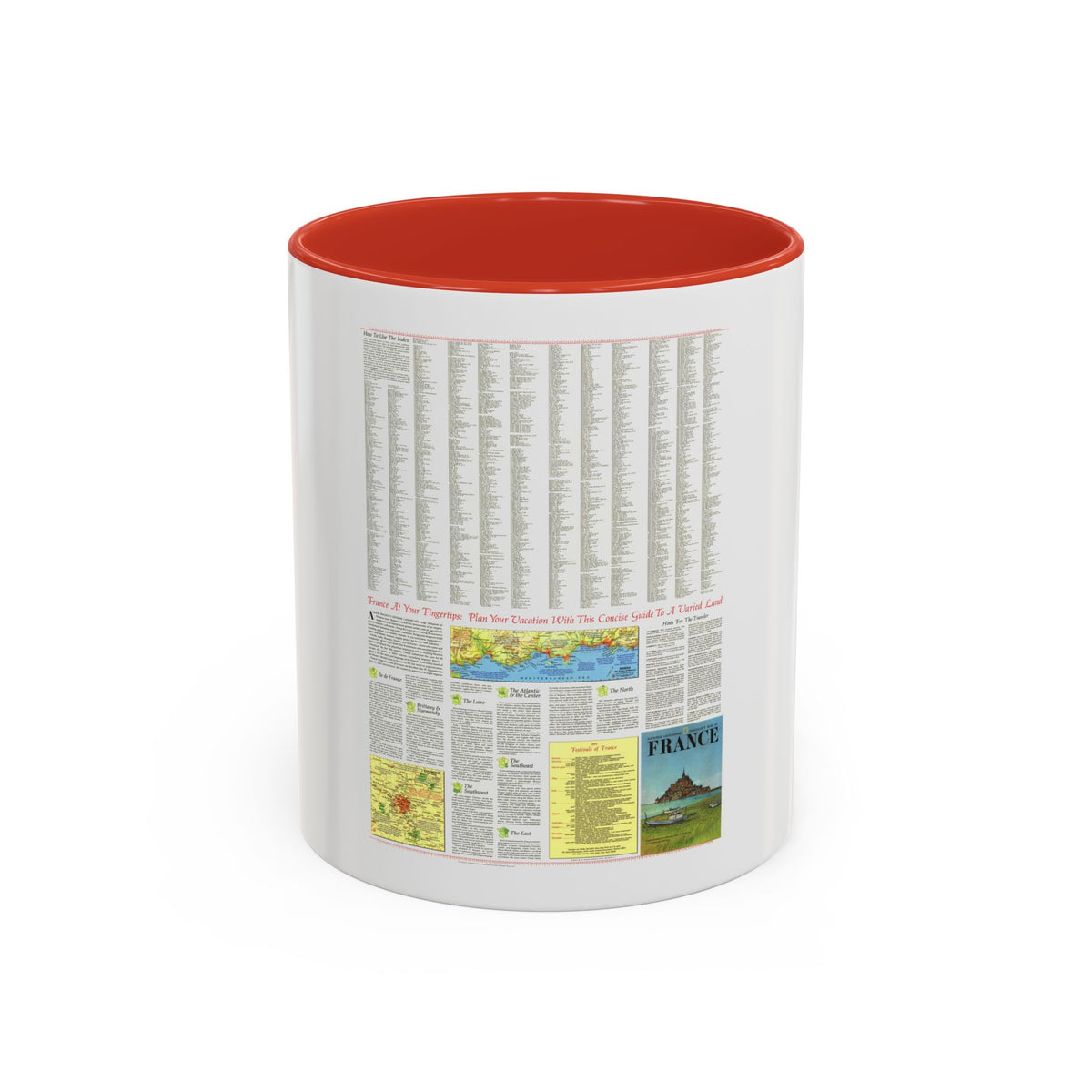 France - A Traveller's Map 2 (1971) (Map) Accent Coffee Mug