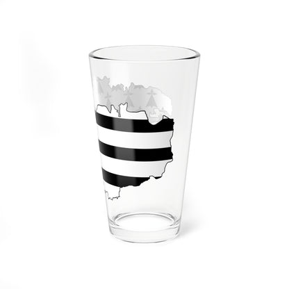 Flag map of Brittany Bretagne (France) Pint Glass 16oz