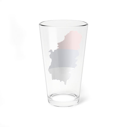 Flag map of Serbia 1992-2004 (Serbia) Pint Glass 16oz