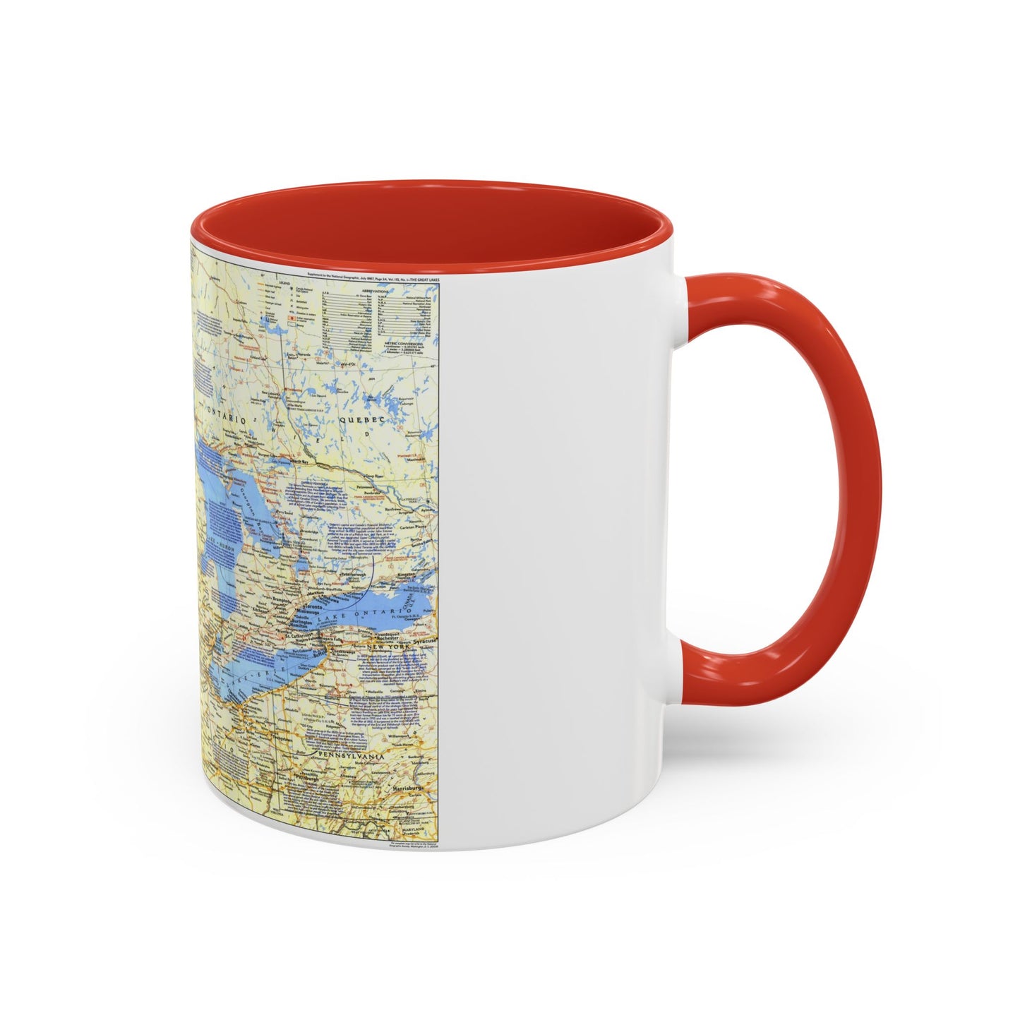 Canada - The Great Lakes 1 (1987) (Map) Accent Coffee Mug