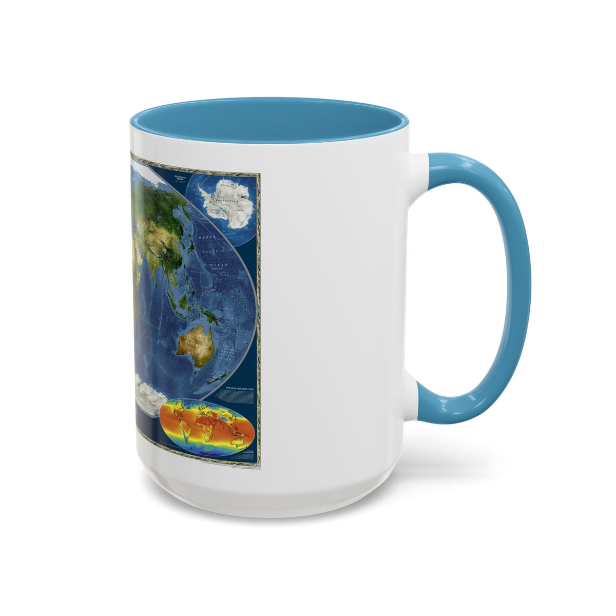World Map - Satellite (2001) (Map) Accent Coffee Mug