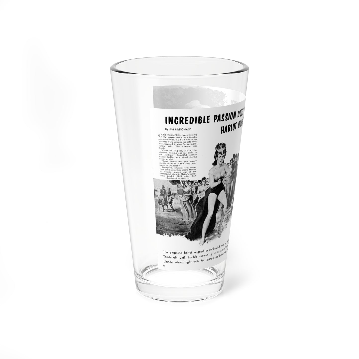 Incredible Passion Duel of Denver's Harlot Queens, Man's Story, September 1963 - Pint Glass 16oz