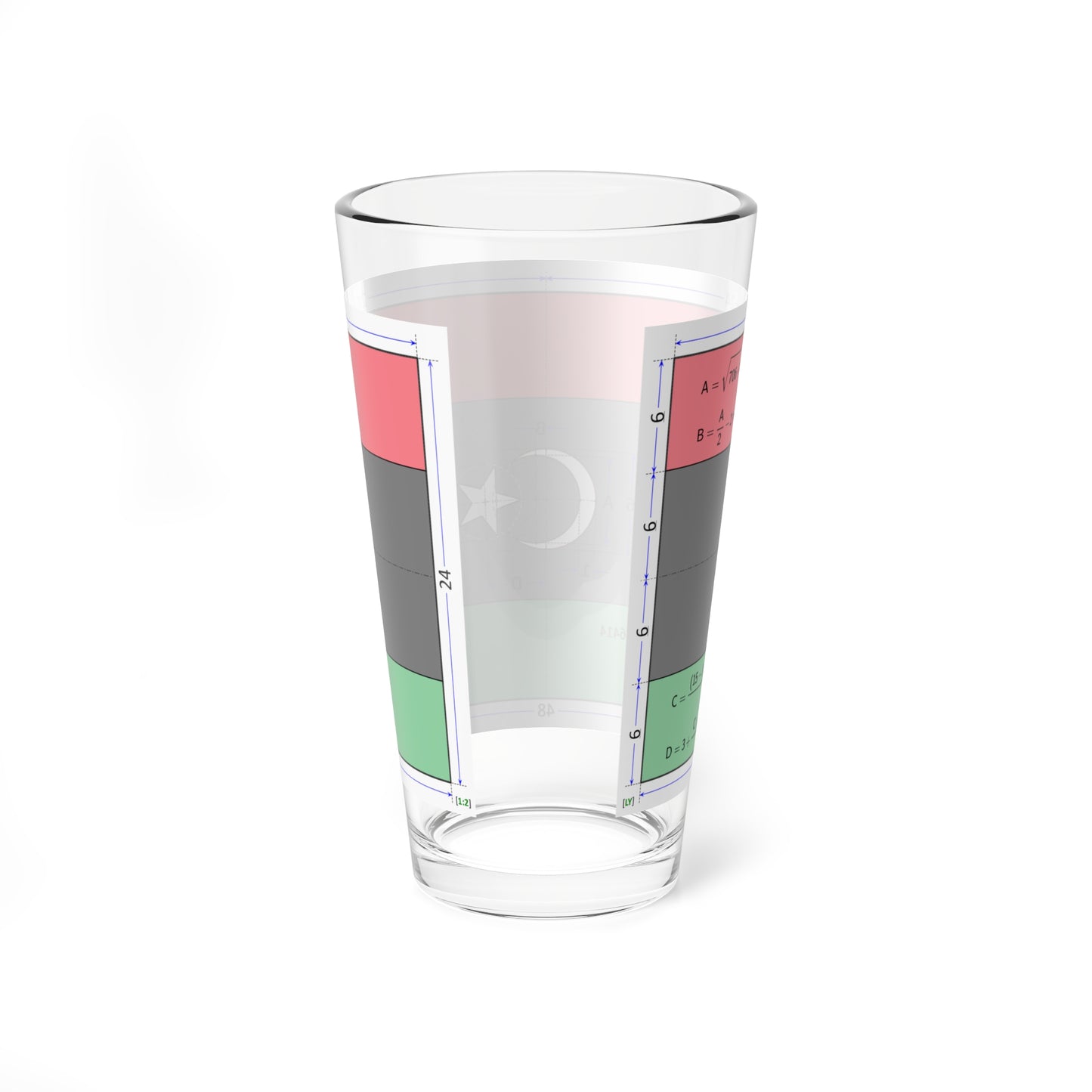 Flag of Libya construction sheet (Libya) Pint Glass 16oz
