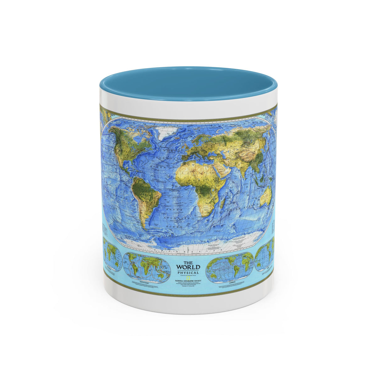 World Map - Physical (1994) (Map) Accent Coffee Mug