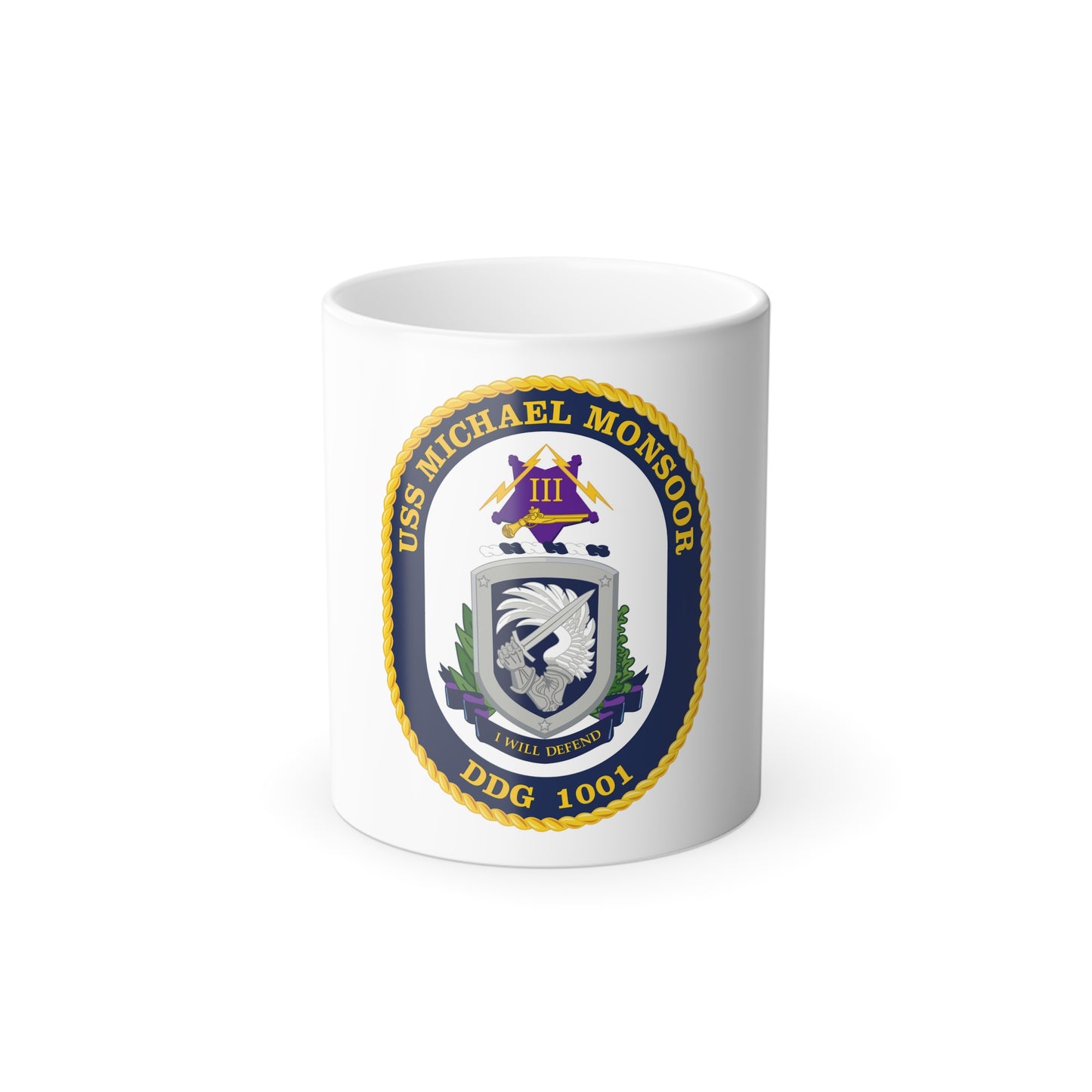 USS Michael Monsoor DDG 1001 Crest (U.S. Navy) Color Changing Mug 11oz
