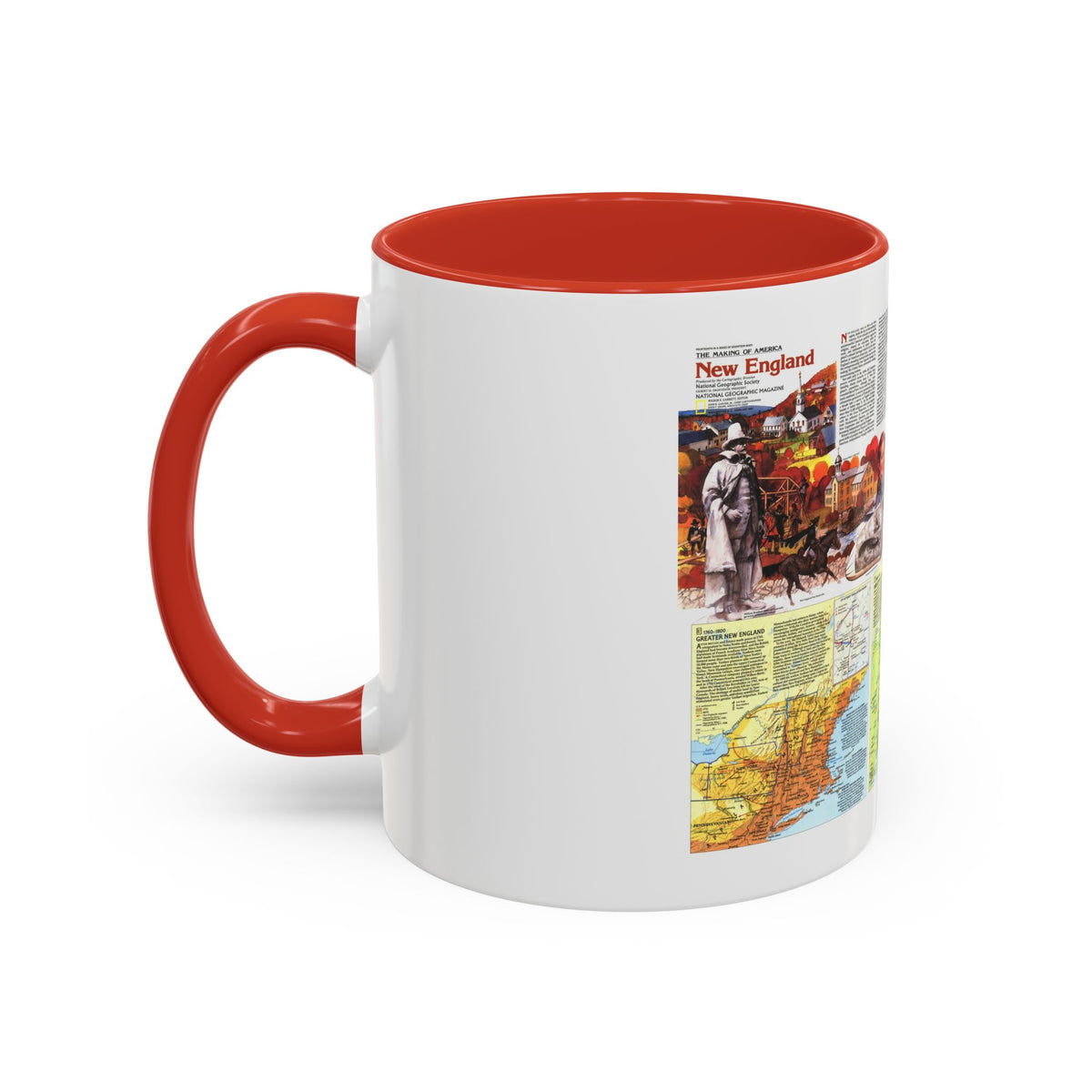 USA - New England 2 (1987) (Map) Accent Coffee Mug