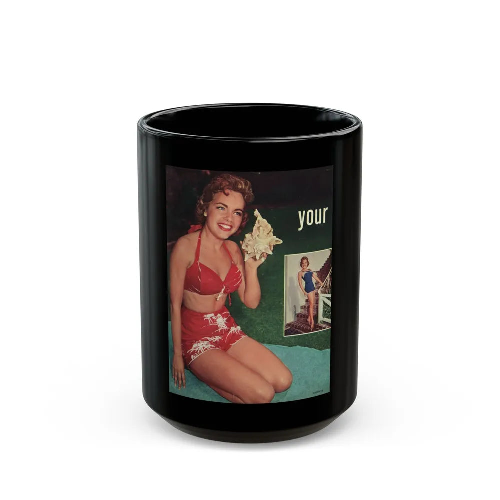 Terry Moore #640 - Magazine Page 2 Photos Circa 50's1 (Vintage Female Icon) Black Coffee Mug-15oz-Go Mug Yourself