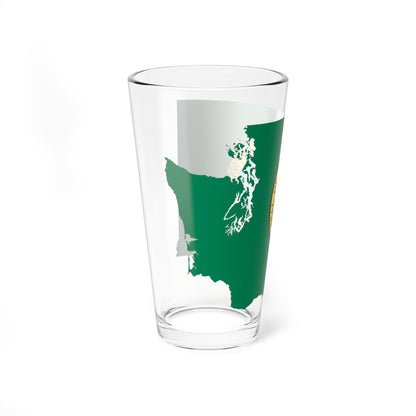Flag map of Washington (United States) Pint Glass 16oz