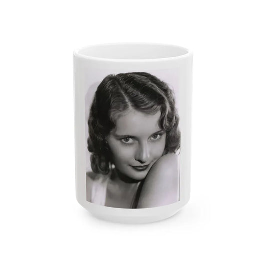 Barbara Stanwyck #179 (Vintage Female Icon) White Coffee Mug-15oz-Go Mug Yourself