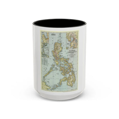 Philippines, The (1945) (Map) Accent Coffee Mug-15oz-Black-Go Mug Yourself