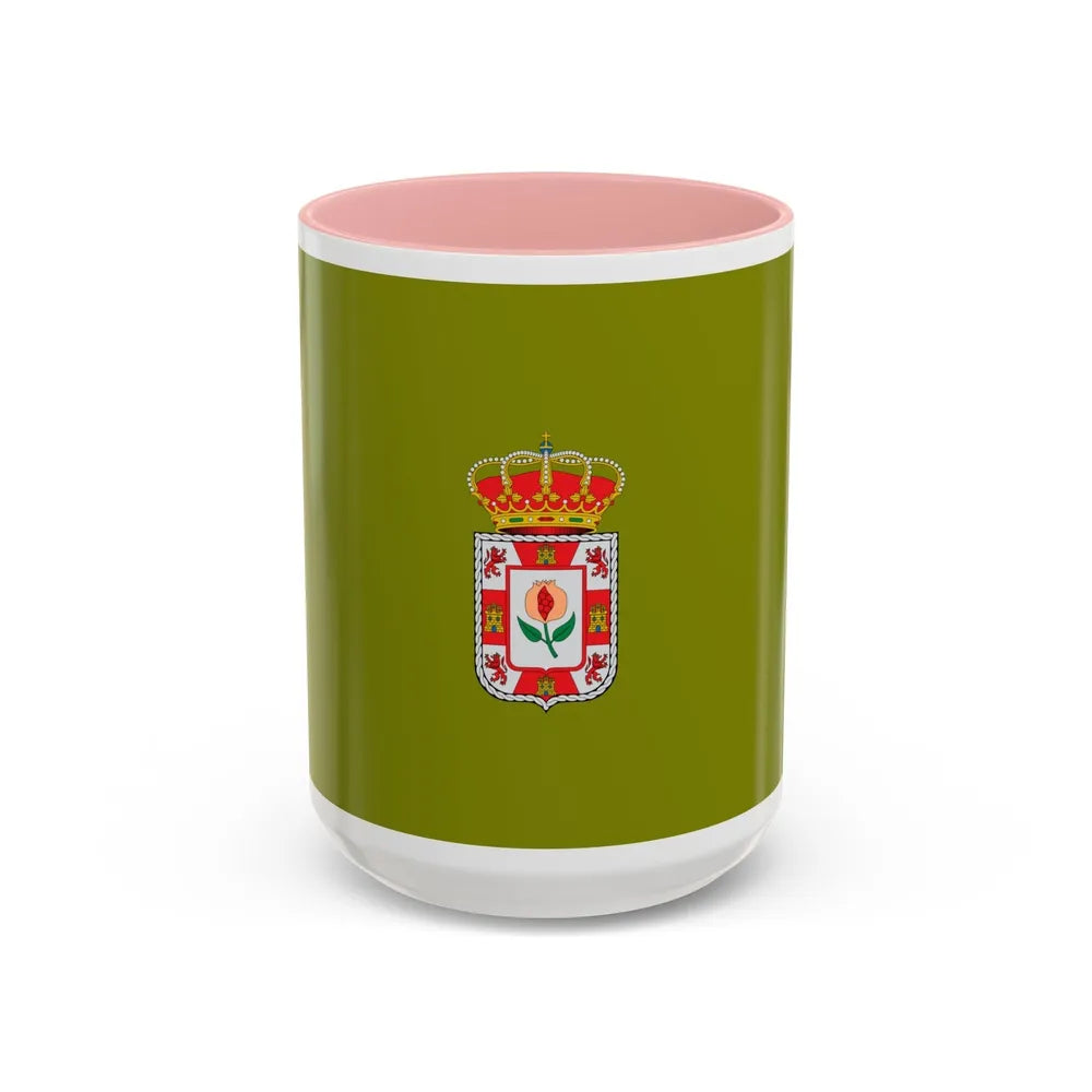 Flag of Granada Spain - Accent Coffee Mug-15oz-Pink-Go Mug Yourself