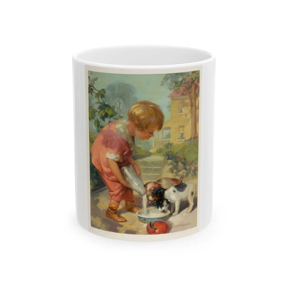 Feeding the Puppies - White Coffee Mug-11oz-Go Mug Yourself