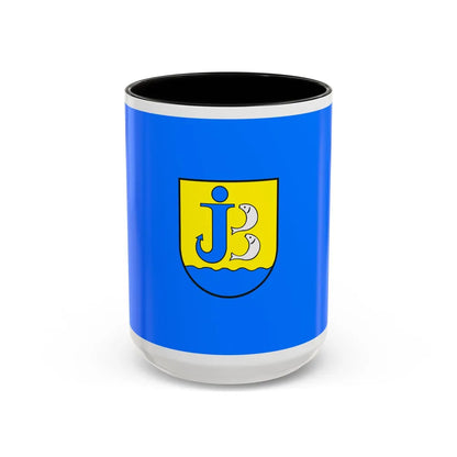 Flag of Jastarnia Poland - Accent Coffee Mug-15oz-Black-Go Mug Yourself