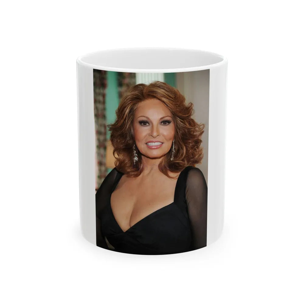 Raquel Welch #224 (Vintage Female Icon) White Coffee Mug-11oz-Go Mug Yourself