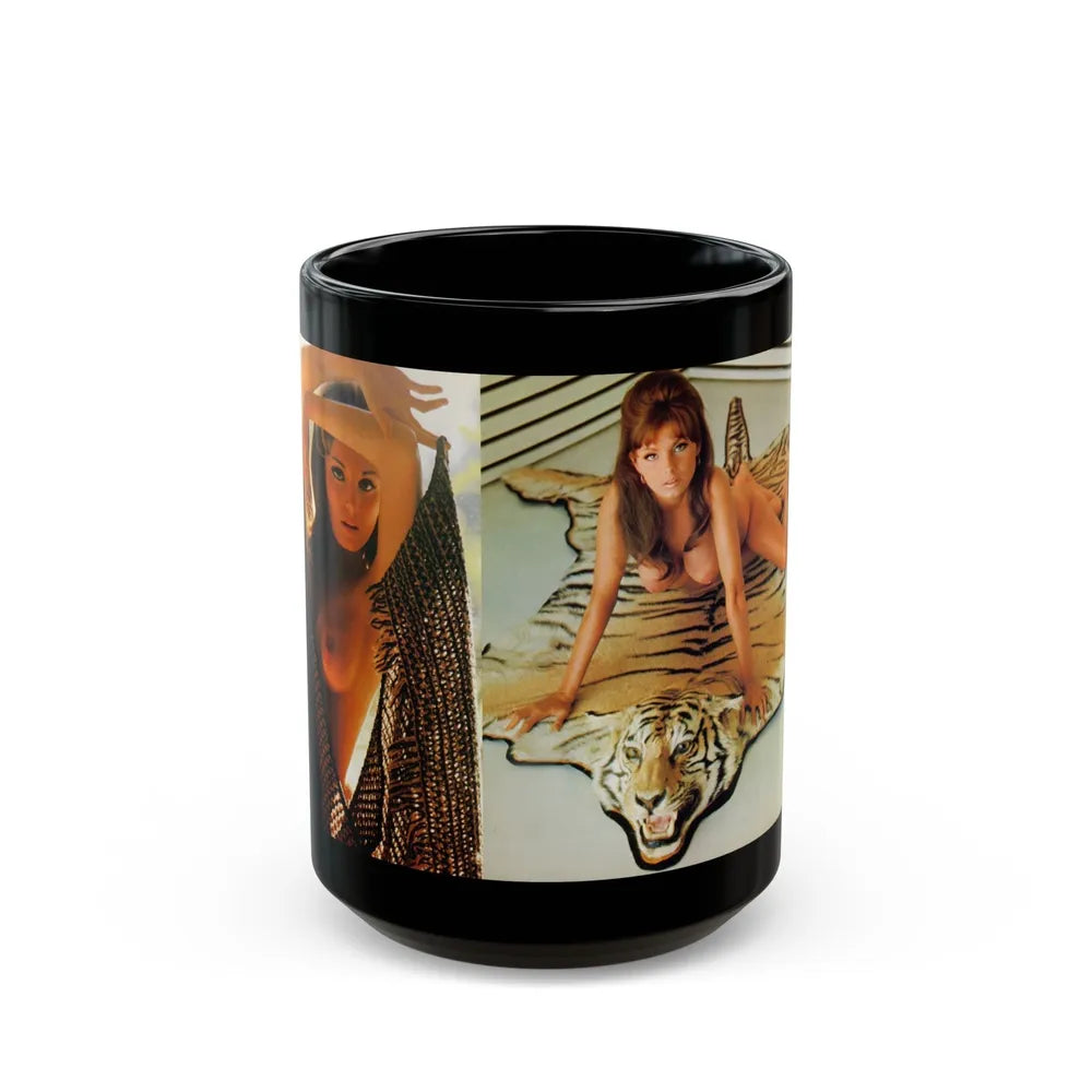 Victoria Vetri #105 - Topless (Vintage Female Icon) Black Coffee Mug-15oz-Go Mug Yourself