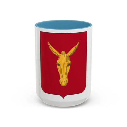 99th Field Artillery Battalion v2 (U.S. Army) Accent Coffee Mug 15oz Light Blue - Go Mug Yourself