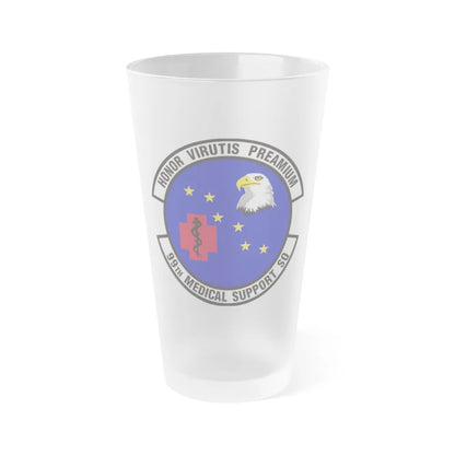 99th Medical Support Squadron (U.S. Air Force) Frosted Pint Glass 16oz-16oz-Frosted-Go Mug Yourself