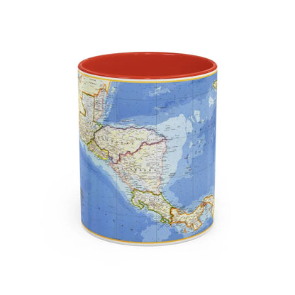 Central America (1973) (Map) Accent Coffee Mug-11oz-Red-Go Mug Yourself