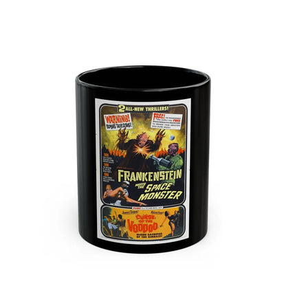 FRANKENSTEIN MEETS THE SPACE MONSTER + CURSE OF THE VOODOO 1965 Movie Poster - Black Coffee Mug-11oz-Go Mug Yourself